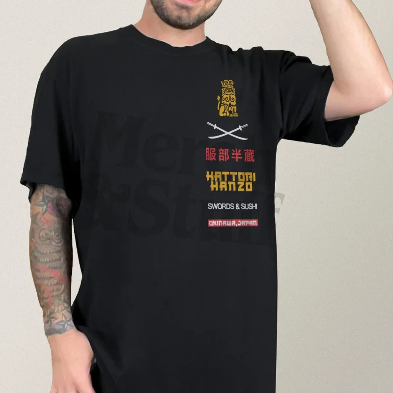 

Hattori Hanzo Graphic Tee Vintage Japan Samurai Sword Kill Bill Movie Gift T Shirt Funny Sushi Apparel Memorabilia