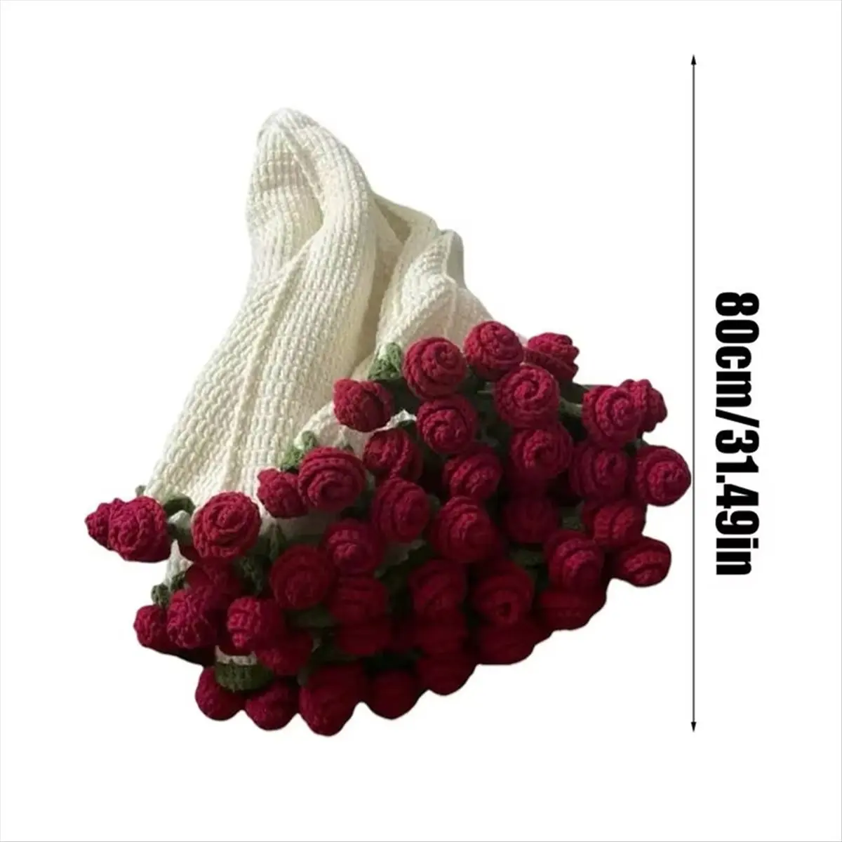 

Okay Flower Bouquet Blanket Handmade Foldable Soft Roses Blanket Beginner-Friendly Throws for Home Mother'S Day Wedding