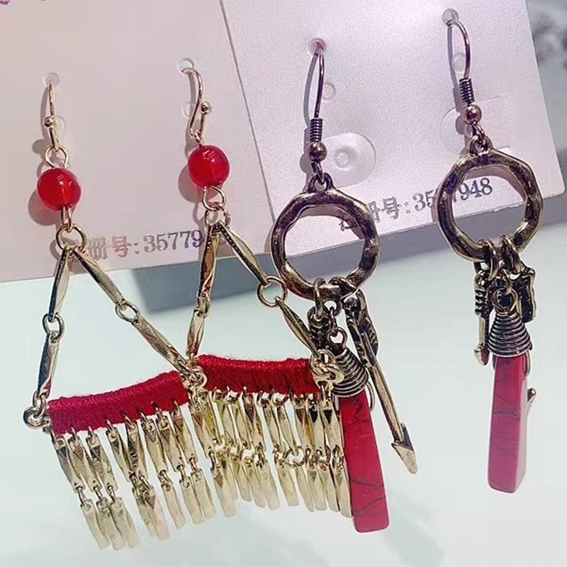 10/20 Pairs/Lot Mixed Style 925 Silver Needle Copper Earrings Bohemian Vintage Exaggerate Ethnic Style Earring Jewelry Gifts