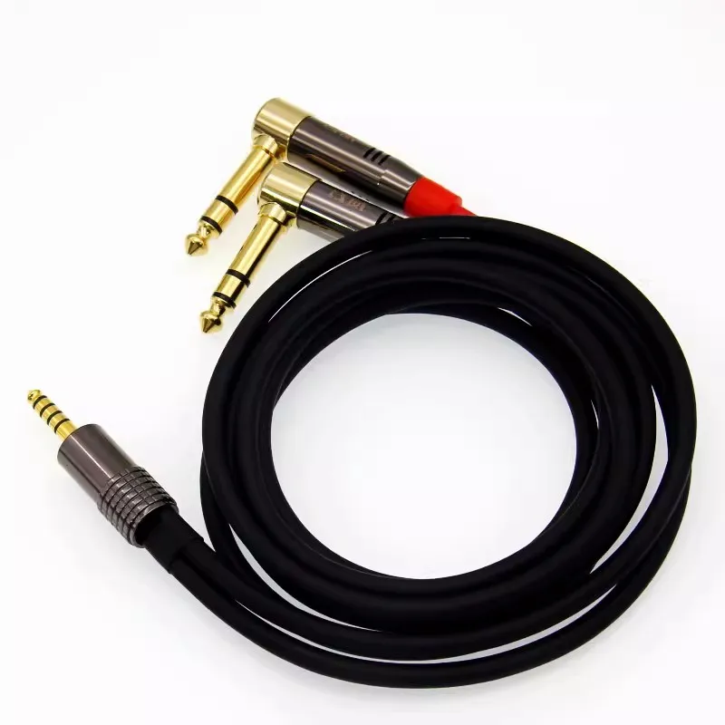 

HIFI-кабель сбалансированный 4.4 мм на двойной 6.35 мм TRS (6.5 мм) угловой разъем для аудиосистем, 6.5 мм, 6.35 мм, 1/4'' (3.5 мм) штекер для мониторных аудиосистем