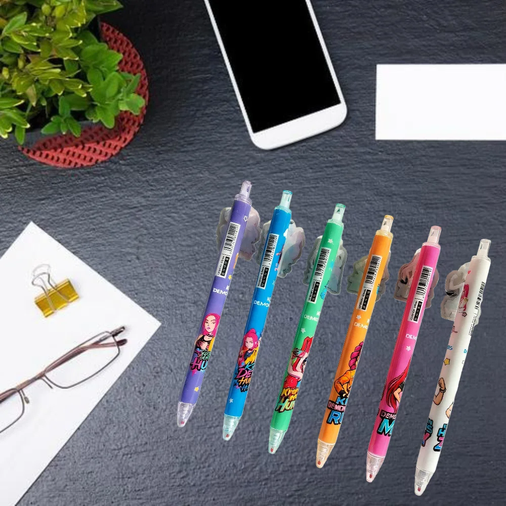 

Black pen set, press-type gel pen, cute anime style, school office supplies stationery 0.5mm, children's gift