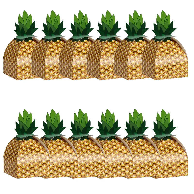 5/10pcs Pineapple Candy Gift Boxes For Summer Tropical Party Luau Hawaiian Birthday Decor Wedding Gift Packaging Box Bag Supply