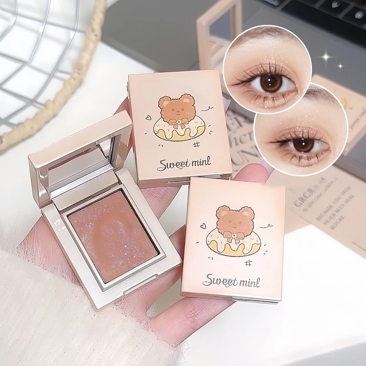 Monochrome Diamond Champagne Oogschaduw Parelmoer Liggende Zijderups Fleuren Markeerstift Aardappelpuree Glitter Oogschaduw Make-up