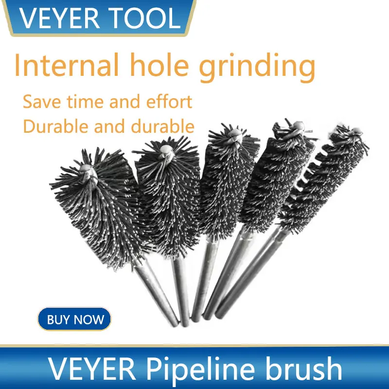 VEYER Abrasive Wire CNC Deburring  Brush 50mm Grinding Head Polish Brush Flex Honing Drill Brush Tools