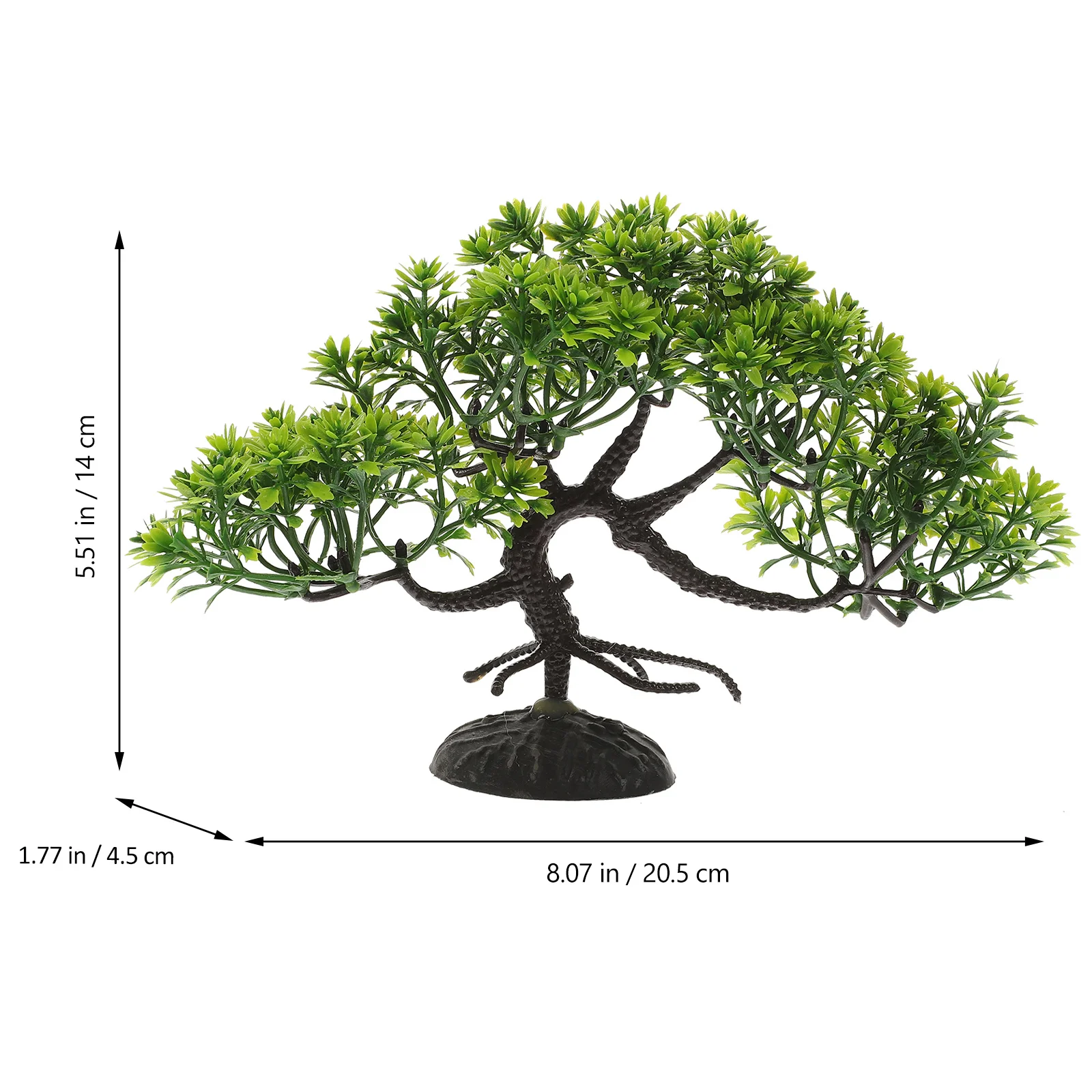 2Pcs Fake Pine Tree Aquarium Decor Fish Tank Plants Realistic Simulation Bonsai for Reptile Terrarium Clean Safe Environment