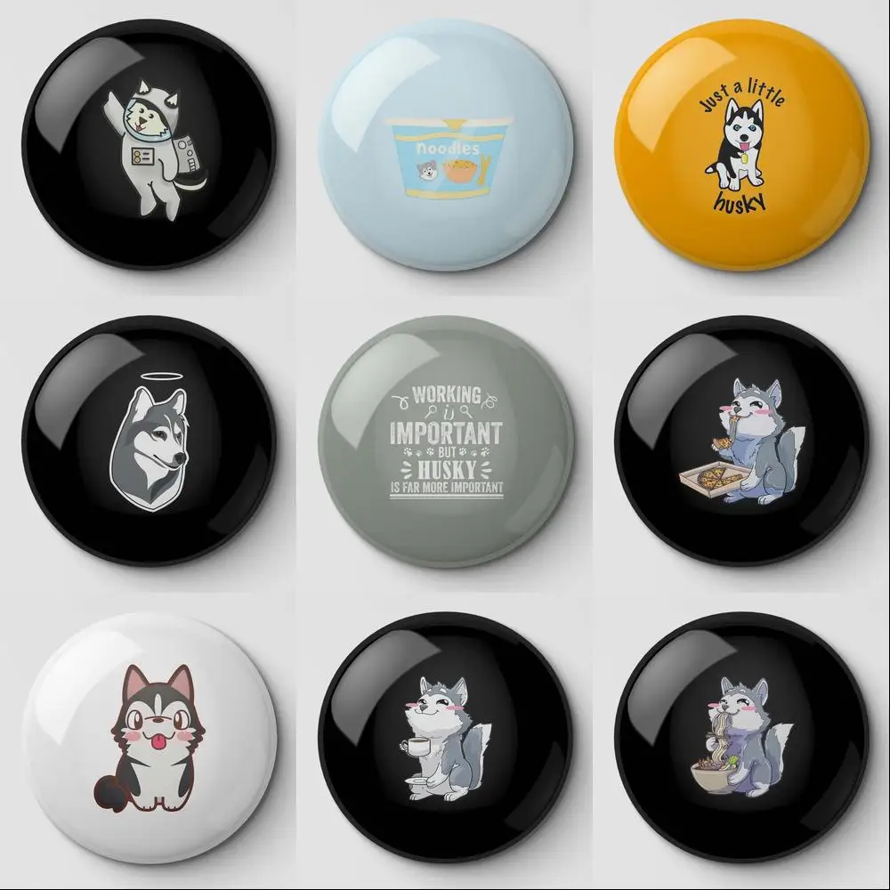 Kawaii Husky Aphmau Meow Plushies Anime Cats Oxygen Mug Soft Button Pin Customizable Fashion Brooch Cute Lover Creative Jewelry