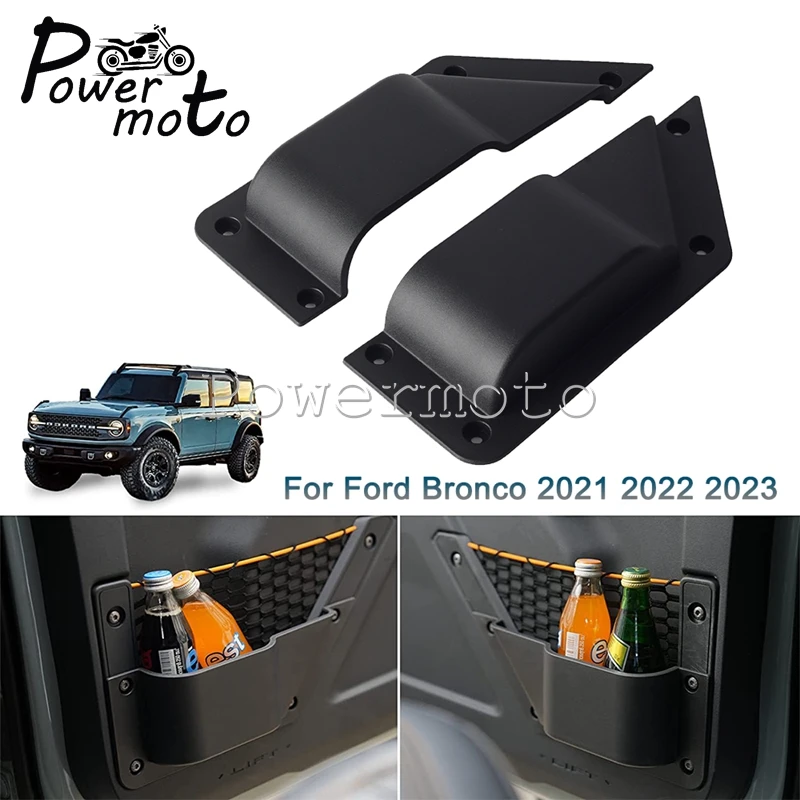 Front Cup Holder Doors Pockets Door Side Organizer Boxes Ford Bronco Storage Expansion Interior Accessories For FordBronco 2021+