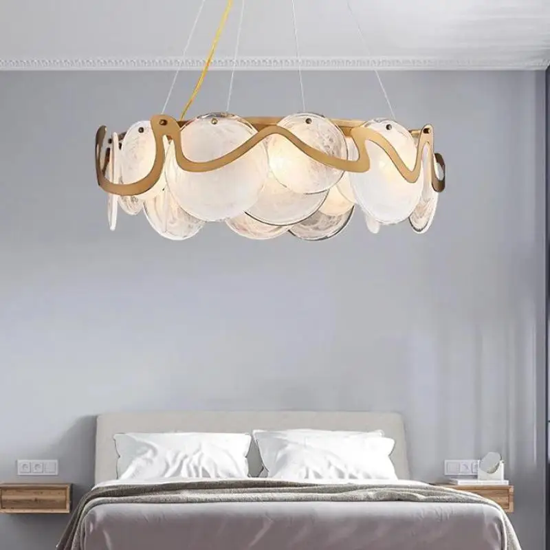 Nordic LED Chandelier Modern Luxury Lustre Hanging Lights Retro smoke gray light For Vintage  Home Decoration Lamps Fixtures