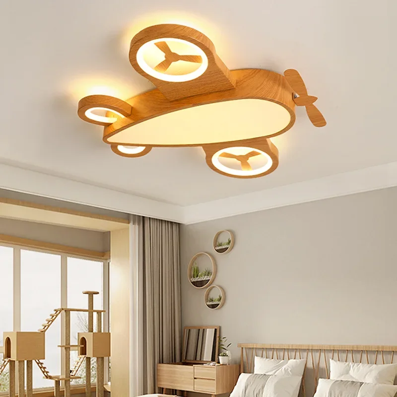 2025 غرفة الأطفال طائرة أضواء السقف سجل اللون LED هليكوبتر ضوء الشمال الحديثة الدافئة غرفة الشباب الصبي غرفة نوم السقف La #5