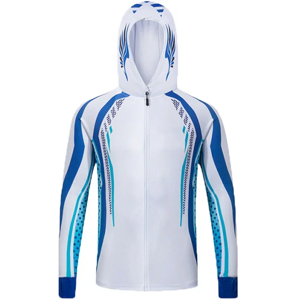 قمصان الصيد طويلة الأكمام الأشعة فوق البنفسجية حماية مقنعين ملابس الصيد سريعة الجافة قمصان طويلة الأكمام الملابس المضادة للأشعة فوق البنفسجية قميص لصيد الأسماك #6