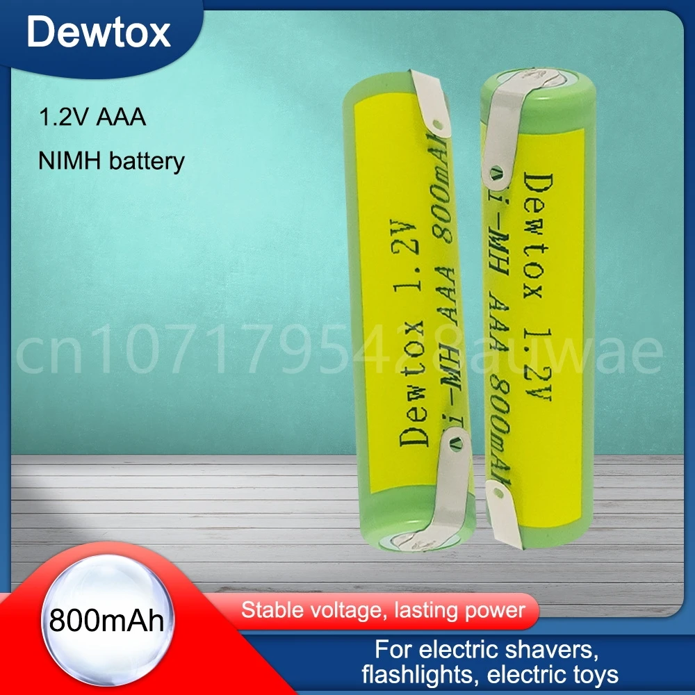 1.2V 800mah Ni-MH AAA Rechargeable Battery Cell Green Shell with Welding Tabs for Philips Electric Shaver Toothbrush Razor