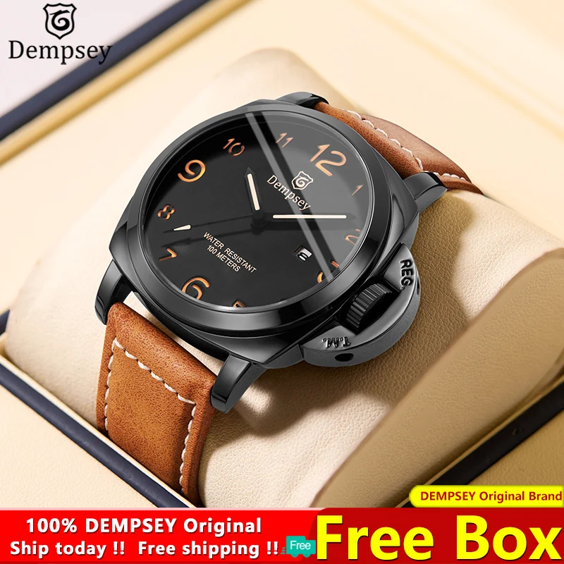 Dempsey Automatic Mechanical Men's Watch Original Stainless Steel Waterproof Watches Luminous Business Casual Luxury Wristwatch