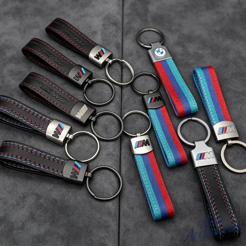 

M Sport Styling Leather Car Emblem Keychain Key Ring Gift for Bmw M 2 3 4 5 7 Series Performance G30 G32 E61 E60 E31 X3 X5 X6 X4