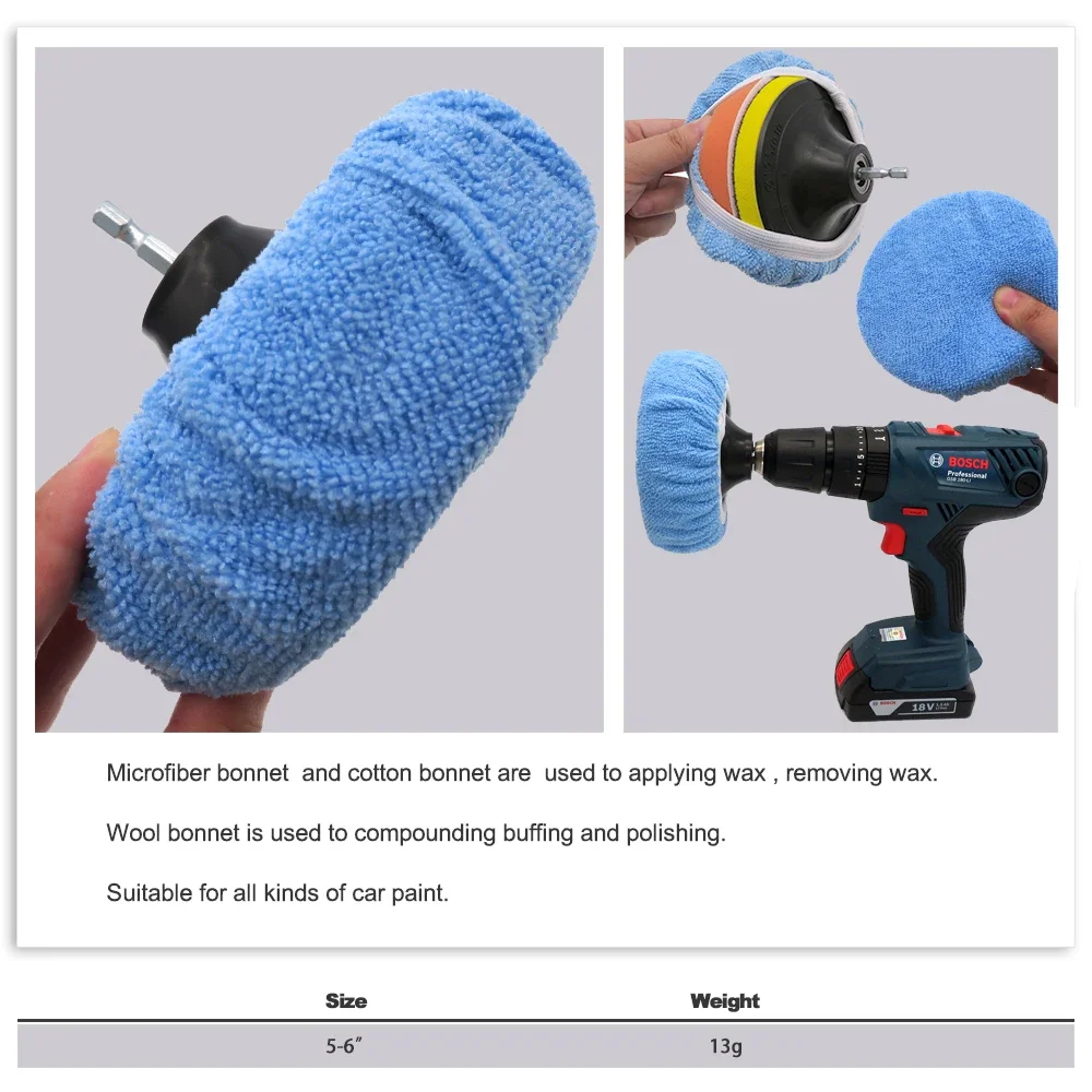 5 confezioni di cofano per lucidatore per auto da 5 a 6 pollici cofani per tampone morbido in microfibra lucidatore copertura per ceretta cofano applicatore