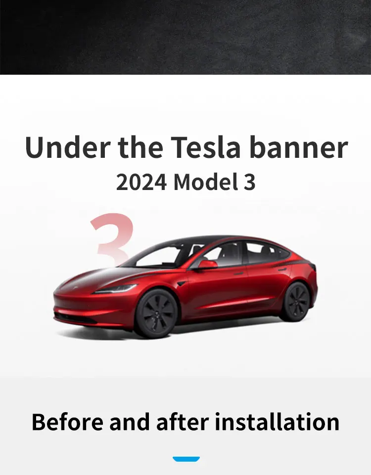 Für Tesla 2024-25 Modell 3 Highland 3 Mittelkonsole Zwei Seitenverkleidung Anti Kick Pad Verteidigungsschutz Leder Aufkleber Fußabdeckung – Detail 2