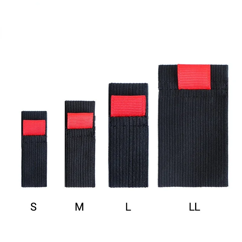 Fishing Spool Belt/Pack, Flexible Black+red Elastic Fishing Reel Reel Protector Belt Pulley Accessories S M L Ll, 4 PCS/Pack