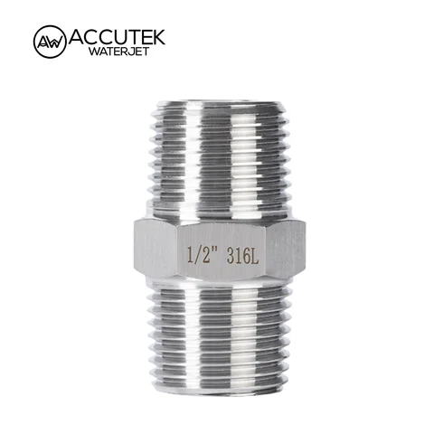 AW ®   304 316 스테인레스 스틸 육각 니플 파이프 피팅 커넥터 커플 링 수나사 NPT BSPT 1/8 
