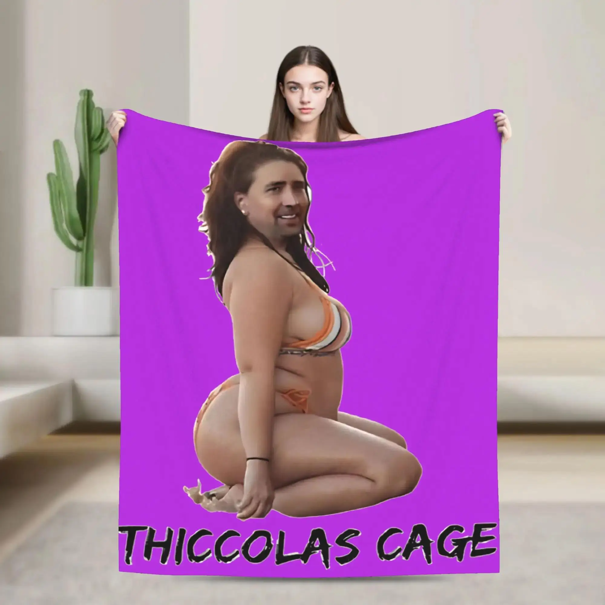 

Плюшевый плед Thiccolas Cage Funny: очень теплый, мягкий фланелевый плед-покрывало для кровати, дивана, спальни, пикника