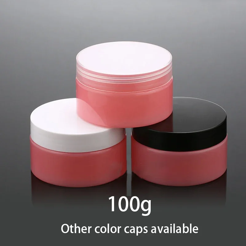 

100g Pink Plastic Jar Empty Cosmetics Container Lotion Tea Honey Cream Candy Sugar Spice Refillable Storage Bottle 100ml