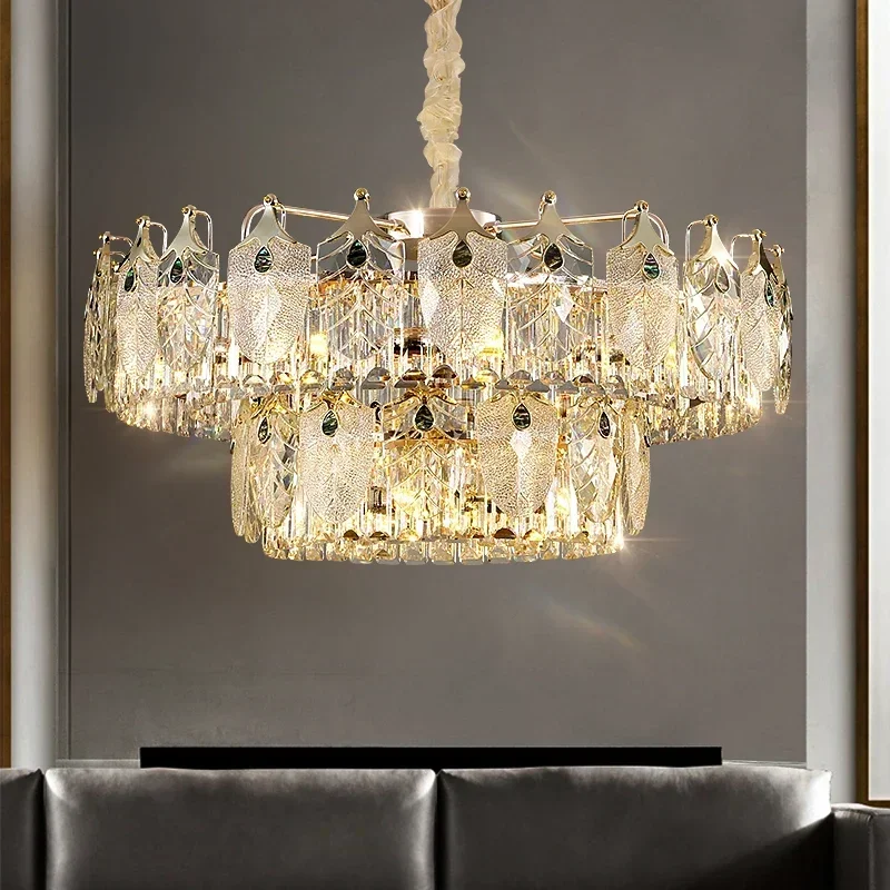 Quality luxury led crystal chandeliers.lampen lustre for dinning foyer chandelierhanging crystal lamp