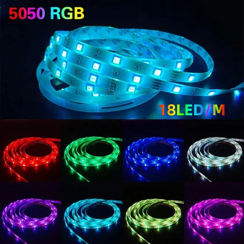 1-10M Led Strip Licht Rgb Infrarood Bluetooth Controle Kleurverandering Luces Lichtgevende Decoratie Voor Slaapkamer 5050 Smd Lint Verlichting