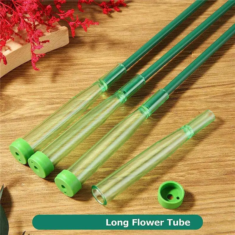 

A013 100Pcs Floral Water Tubes Plastic Green Floral Tubes with Rubber Flower Water Tubes Flower Tubes
