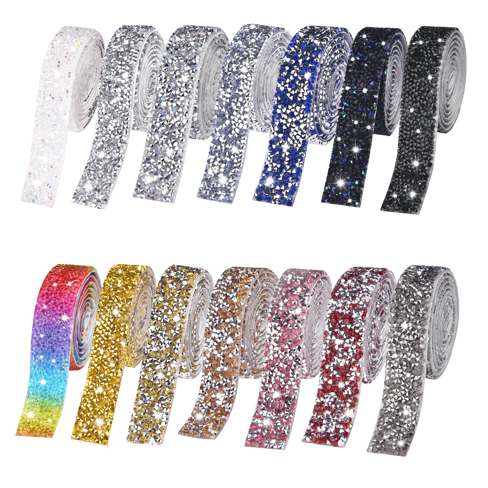 1 Yard selbstklebende Kristall-Strass-Aufkleber, funkelndes Diamantband, Netzwickelrolle, Bling, Kunsthandwerk, Event-Dekorationen