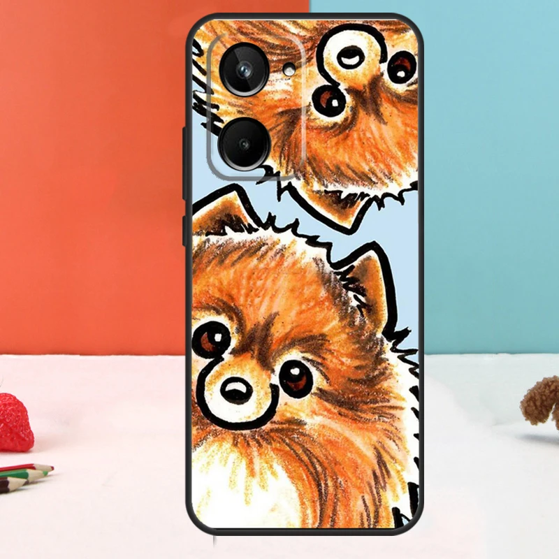 Pomeranian Watercolor Dog For Realme GT Neo 5 GT3 GT5 9 10 11 12 Pro Plus C25s C21Y C30 C31 C33 C35 C51 C53 C55 Case