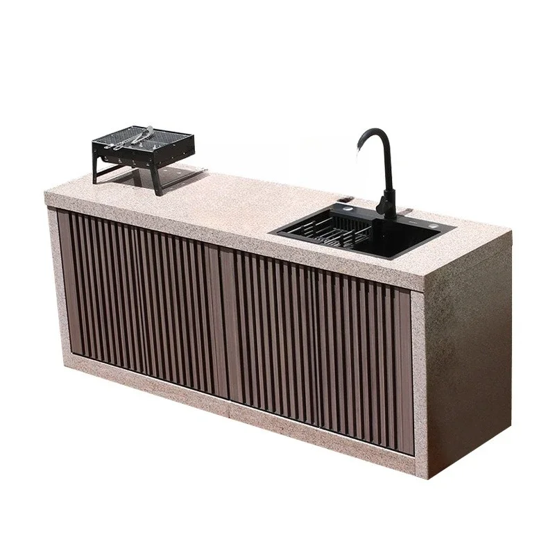 Outdoor Console Indoor Villa Vegetable Basin Marble Wash Table Integrated Pool Cabinet Courtyard Island
