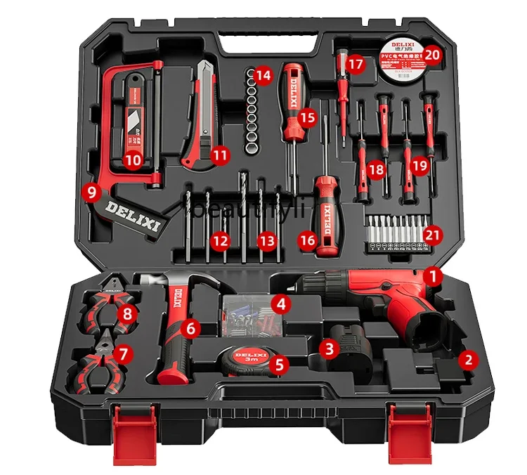 Hardware Toolbox Household Set Maintenance Wood Electrician Special Full Set Home Electric Drill Multifunctional Combination