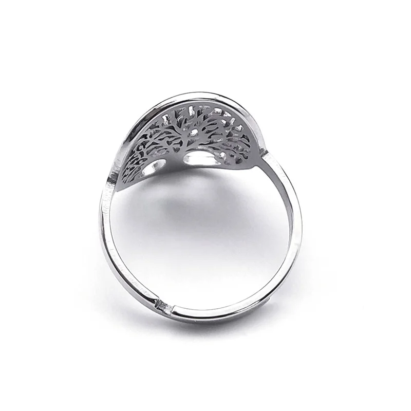 Vintage Viking Tree of Life Ring Stainless Steel Adjustable Finger Rings for Women Men Lucky Jewelry Couple Party Gift