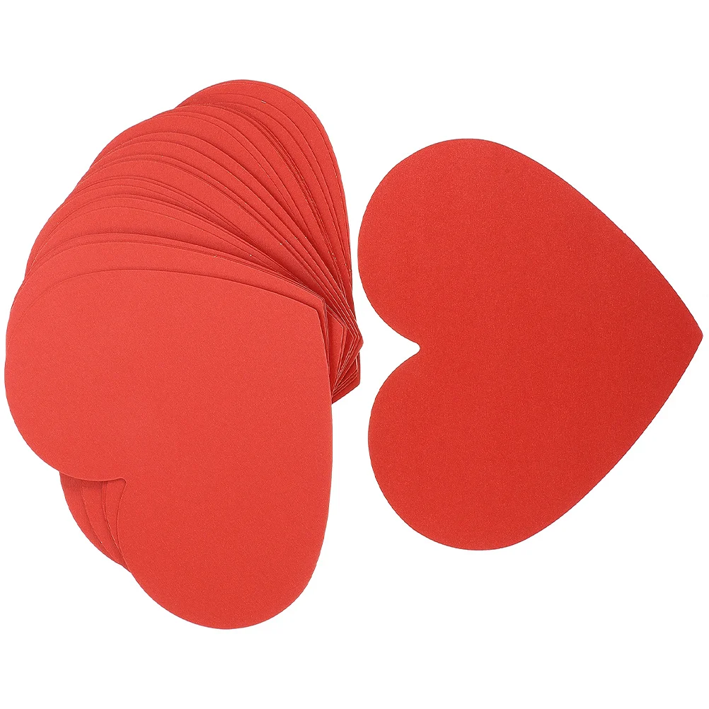 

100 Pcs Love Card Heart Shaped Paper Valentine Papers Cards Decorations for Gift Red Flowers