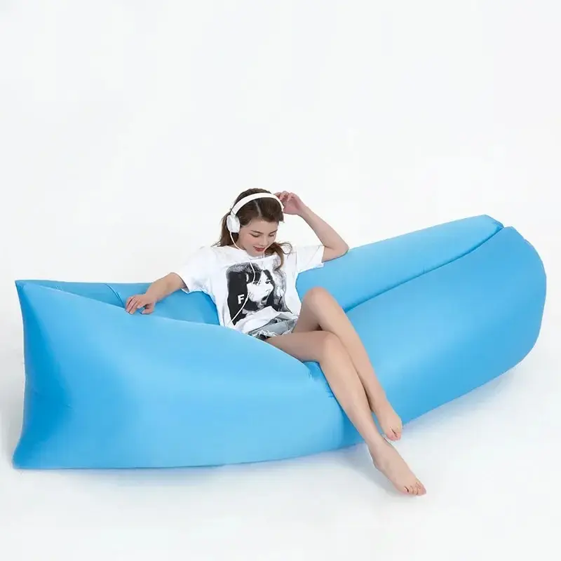 Outdoors Lazy Sofa Inflatable Sofa Ultralight Portable Beach Camping Mat Sleeping Bag Foldable Air Sofa Bed