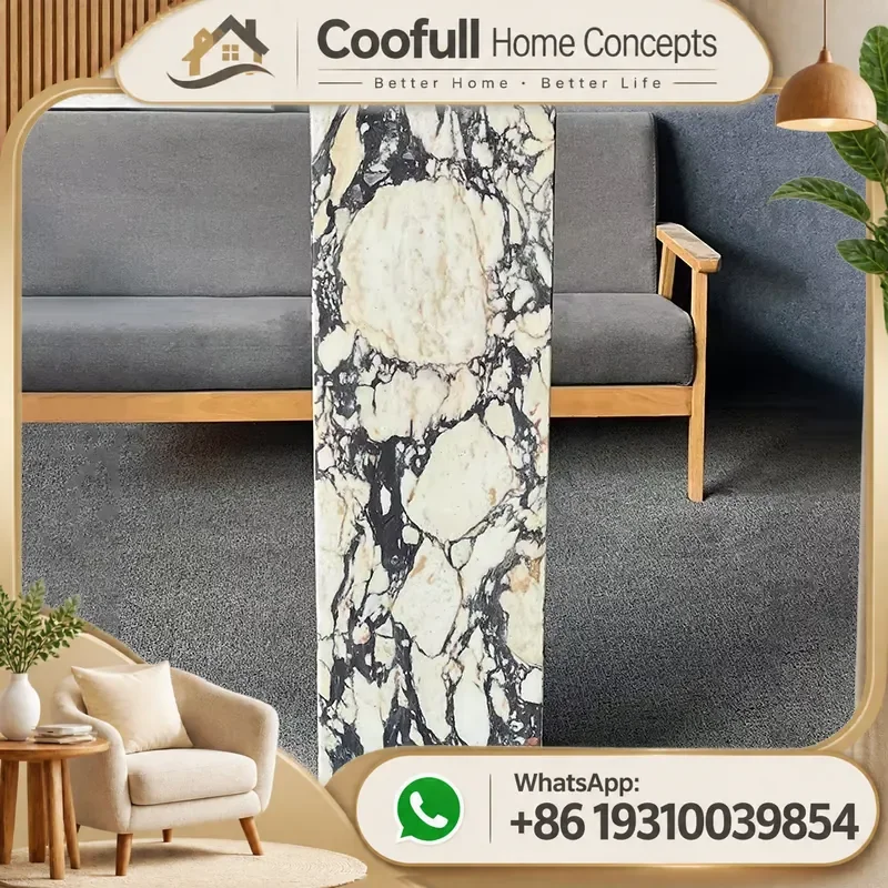 Premium Calacatta Viola Mable Beside Table for Galleries Art Spaces Display Modern Marble Tea or Coffee Table Home Furniture
