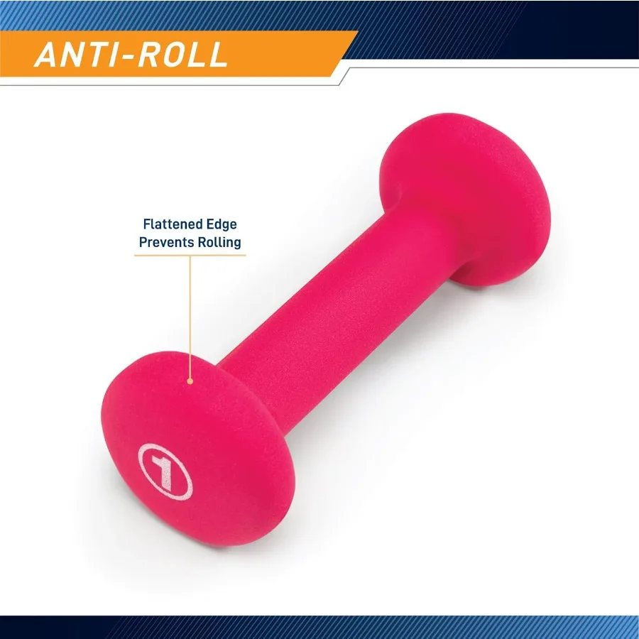 Manubri in neoprene fucsia per allenamenti a casa e allenamento fitness Manubri monopezzo da 1 libbra con impugnatura antiscivolo e design durevole