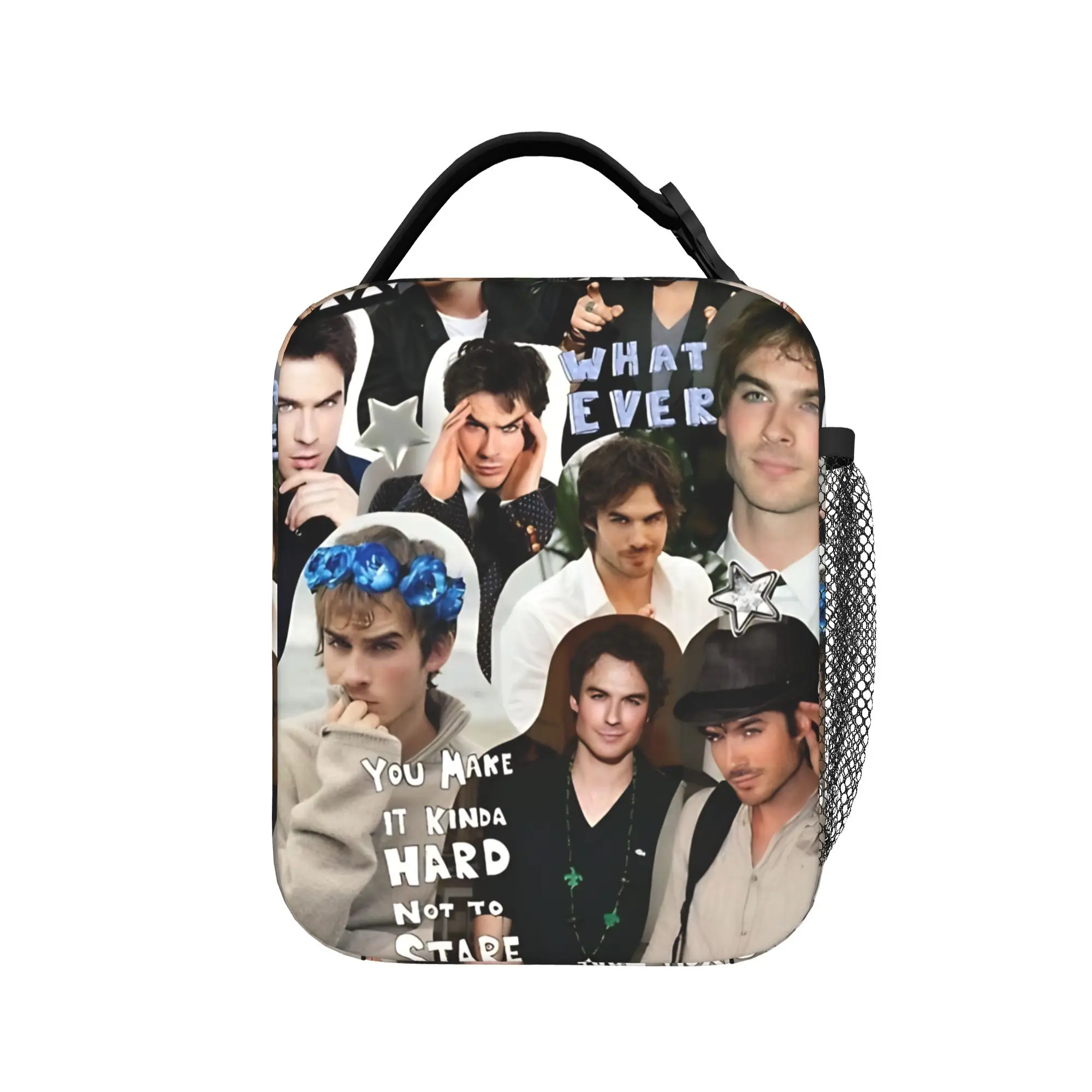 The Vampire Diaries Resuable Movie Lunch Bag Damon Salvatore Casual Lunch Box For Unisex Cooler Bag Oxford Thermal Lunch Bags