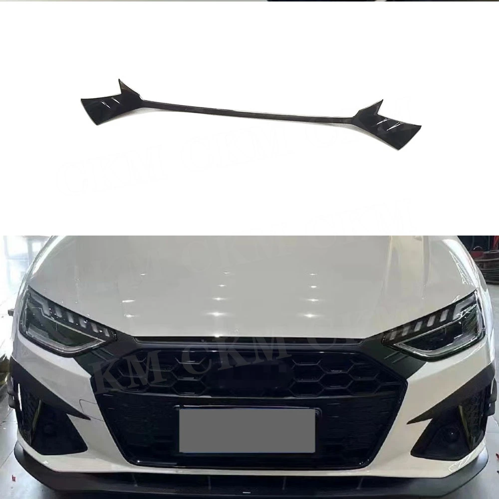 

Накладка на передний бампер для Audi A4 S4 2020-2024, нестандартный стиль A, ABS, карбоновый вид, автомобильный передний диффузор, полоса, декоративный комплект кузова