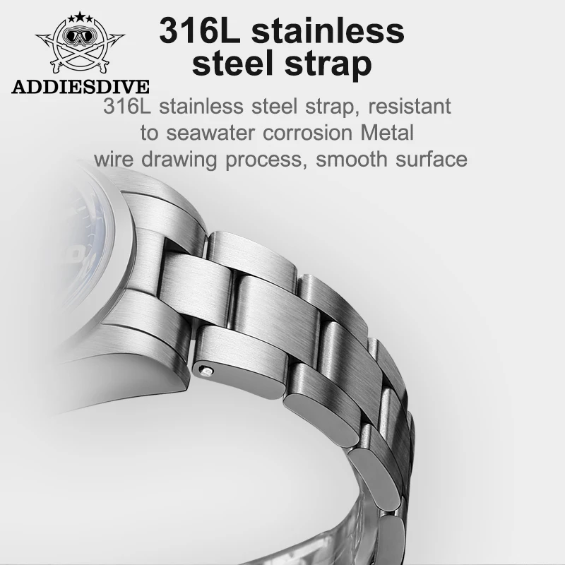 ADDIESDIVE AD2112 Men Watch Sapphire Crystal 10Bar Waterproof NH35 Automatic Mechanical Watches Relogios Masculino