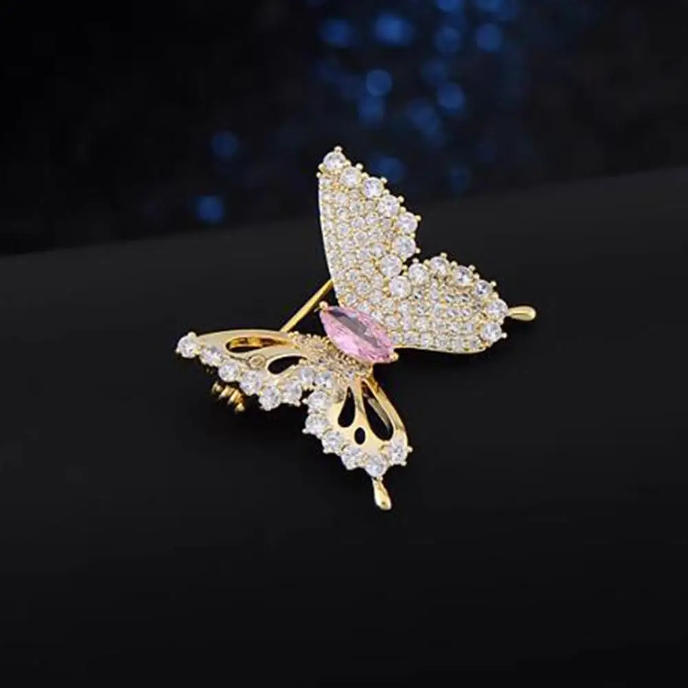 Rhinestone Butterfly Brooch Glittering Butterfly Brooch With Slightly Inlaid Cubic Zirconia Insect Clothing Accessories