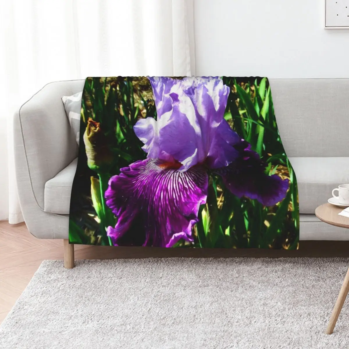 

Painterly Blue & Purple Bearded Iris 4794 Throw Blanket cosplay anime Thermal Multi-Purpose Stuffeds Blankets
