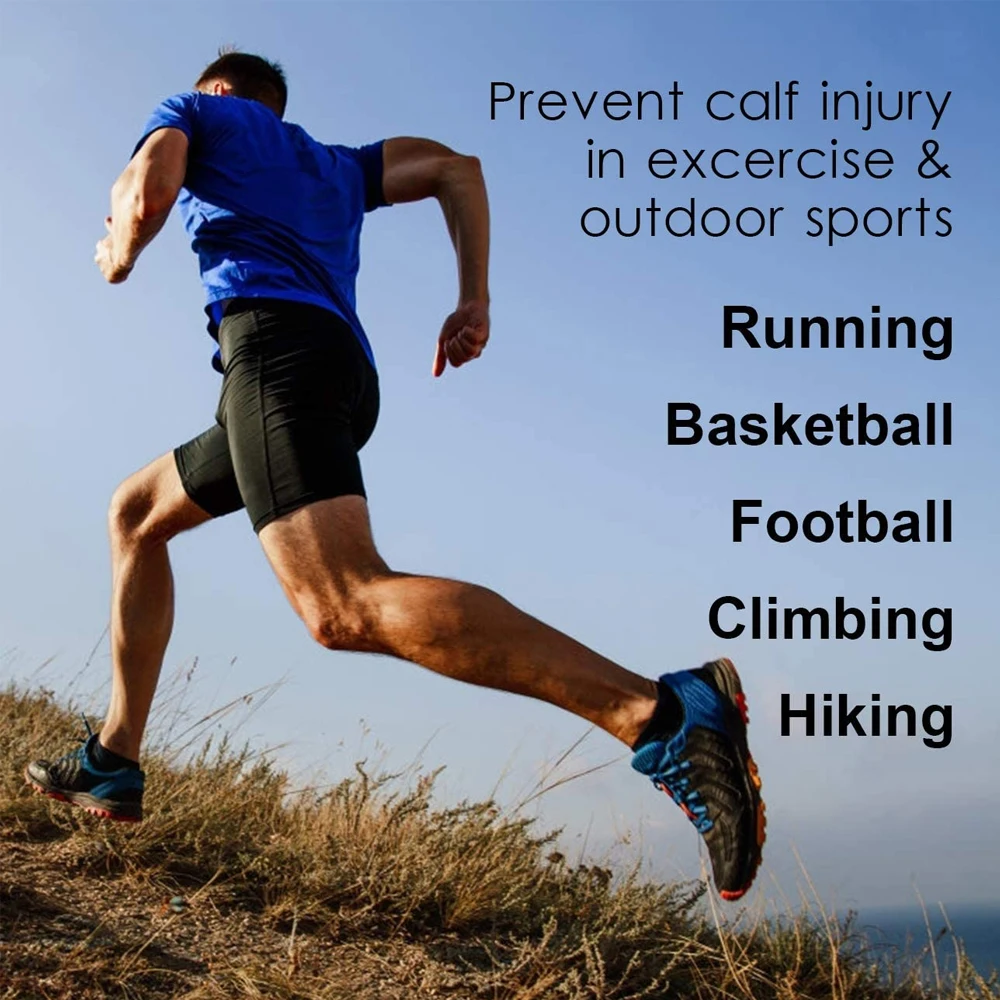 1 قطعة الرياضة غطاء يقي قصبة الرجل كروسفيت قابل للتعديل العجل كم ضغط الدراجات كرة القدم كرة السلة رفع الأثقال العجل دعم هدفين