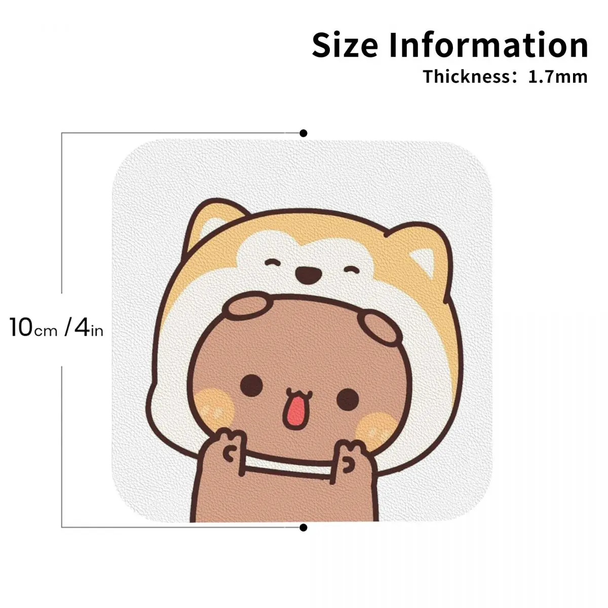 

Подставки Bear And Panda Bubu Dudu, кожаные салфетки, нескользящие изоляционные кофейные коврики для дома, кухни, обеденные подушечки, набор из 4 шт.