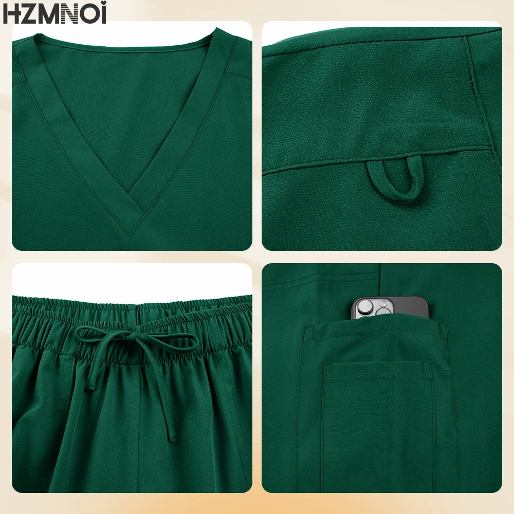 Sei colori unisex a maniche corte farmacia infermiera uniforme medico ospedaliero abbigliamento da lavoro uniformi per chirurgia dentale orale set di scrub medico