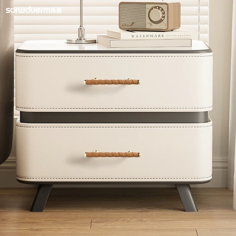 الحديثة الحد الأدنى درج جلدي يسحب الفاخرة مخيط يدويا مقابض للخزانة خزانة المنزل مقبض طويل مضمد الأبواب الملحقات