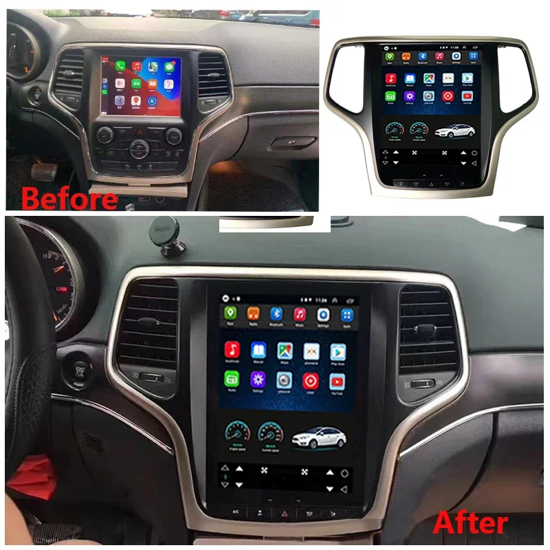 10.4 Inch Car Audio Radio GPS Navigation 2014-2017 Auto Stereo Android Tape Recorder Multimedia Player for Jeep GRAND CHEROKEE