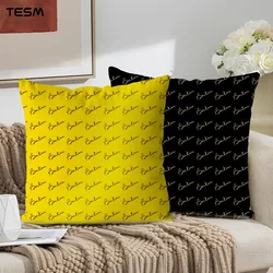 Cartoon Pattern Pillowcase Letters Home Decorative Sofa Cushion Cover Plush Backrest Pillow Cover Living Room Square Pillowcase