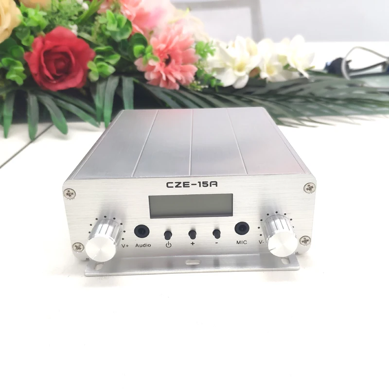 

Housing chrome cast radio device Bluetoothfunction 3W/15w fm radio station CZERF CZE-15A FM transmitter receiver radios