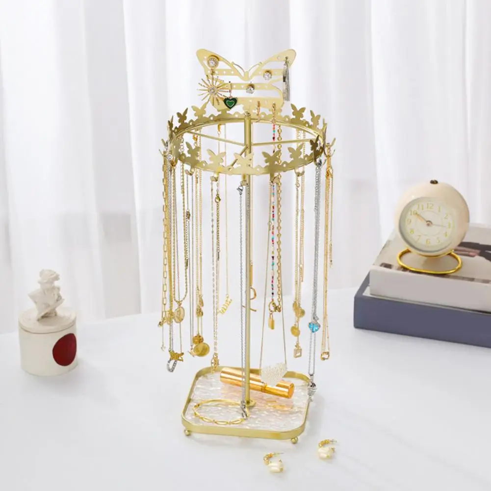 Jewelry Hanger Organizer Elegant Butterfly Jewelry Rack with Detachable Base for Necklace Earrings Organization Home Decor