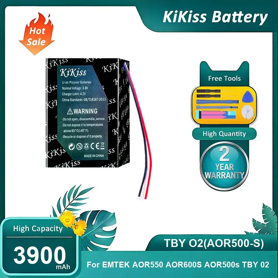 New Battery For EMTEK AOR550 AOR600S AOR500s TBY 02,TBY O2(AOR500-S),3900mAh
