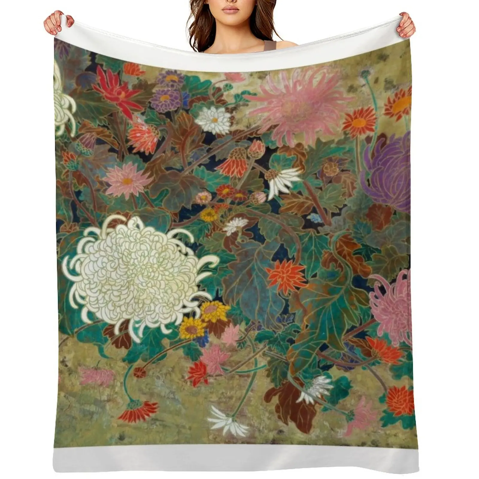 

flower【Japanese painting】 Throw Blanket Tourist Thin Picnic cosplay anime Blankets